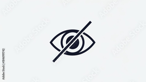 Hidden Eye Icon Slashed Flat Vector Isolated on White Background