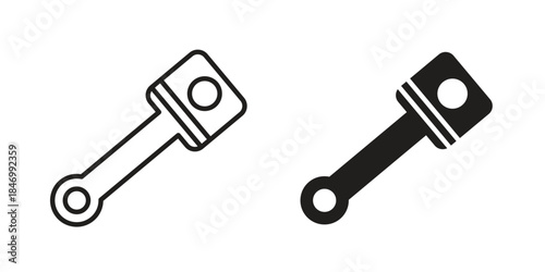 Car connecting rod icon element in flat simple style. Thin stroke editable icons