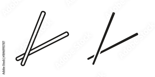 Chopsticks icon element in flat simple style. Thin stroke editable icons