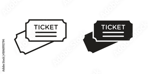 Cinema tickets icon element in flat simple style. Thin stroke editable icons