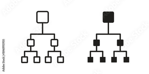 classification icon element in flat simple style. Thin stroke editable icons
