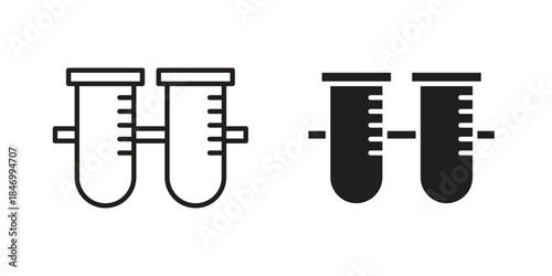Communicating vessels icon element in flat simple style. Thin stroke editable icons