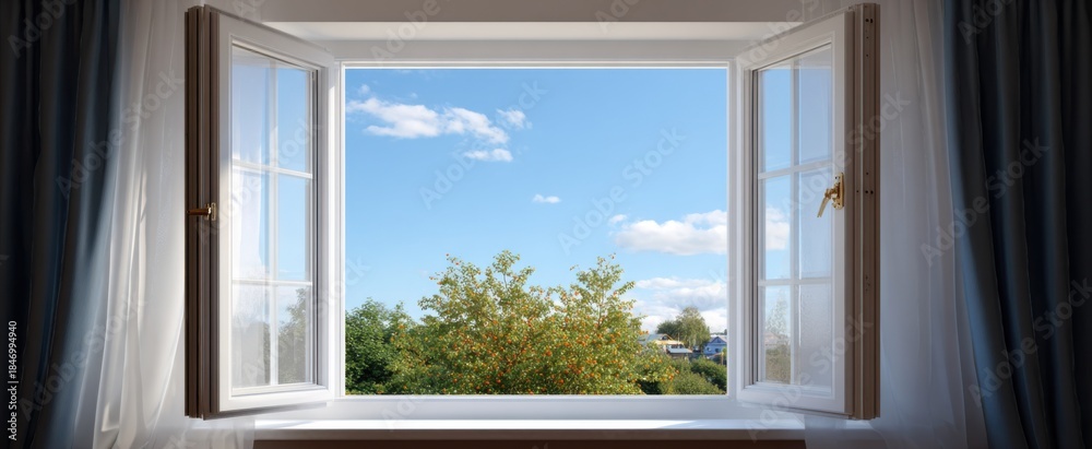 Obraz premium An open window brings fresh crisp air into the room.
