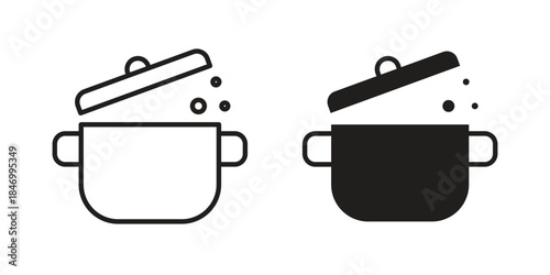 Cooking icon element in flat simple style. Thin stroke editable icons