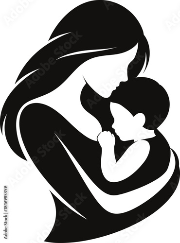 woman Mother holding baby close