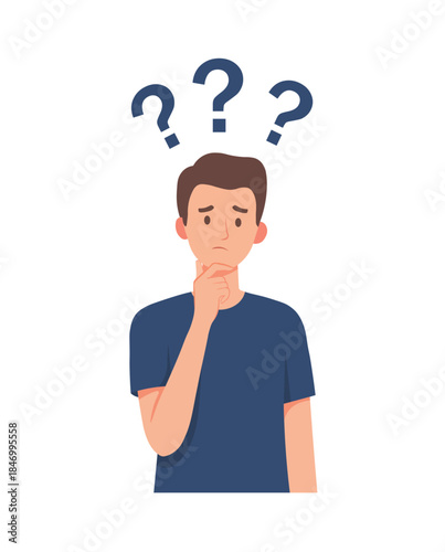 Thinking Man with Question Marks Icon