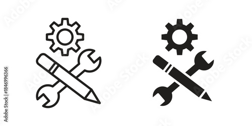 Customized icon element in flat simple style. Thin stroke editable icons