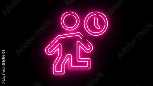 Human icon viduo neon animation	
