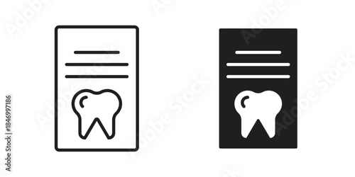 Dental X ray icon element in flat simple style. Thin stroke editable icons