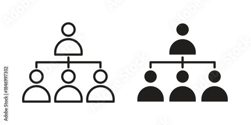 Department head icon element in flat simple style. Thin stroke editable icons