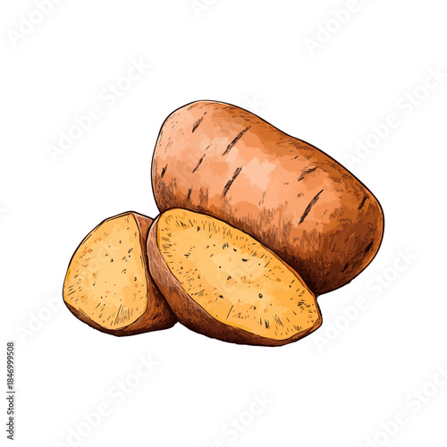 sweet potato drawn vector illustration