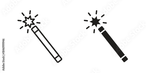 Enhance icon element in flat simple style. Thin stroke editable icons