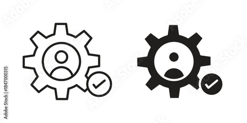 Expert icon element in flat simple style. Thin stroke editable icons