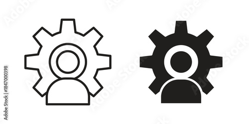 Expert icon element in flat simple style. Thin stroke editable icons