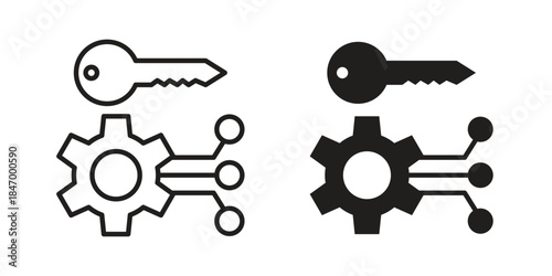 Factor icon element in flat simple style. Thin stroke editable icons