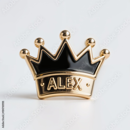 badge with a golden crown
