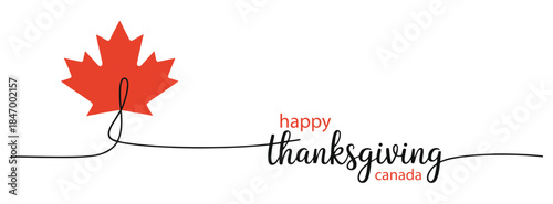 Happy Thanksgiving Canada Greeting Card on a White Background