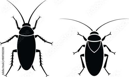 Cockroach Bug Pest Insect Silhouette Icon