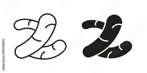 Ginger icon element in flat simple style. Thin stroke editable icons