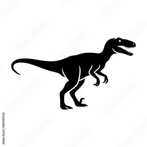 Carnivorous Dinosaur Silhouette Hunting Stance