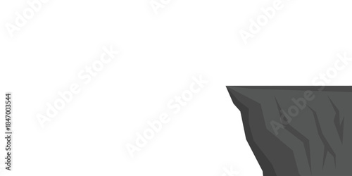 Rock Cliff. Vector Illustration Isolated on White Background. 