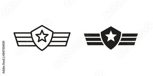 Air force icon concept template. linear or solid icon collection