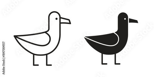Albatross icon concept template. linear or solid icon collection