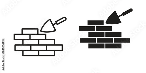 Brickwork icon concept template. linear or solid icon collection