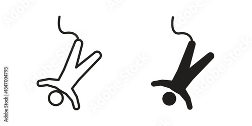 Bungee jumping icon concept template. linear or solid icon collection