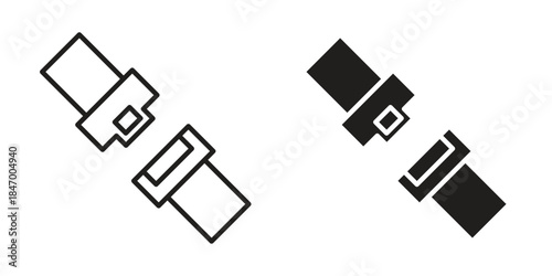 Car seat belt icon concept template. linear or solid icon collection