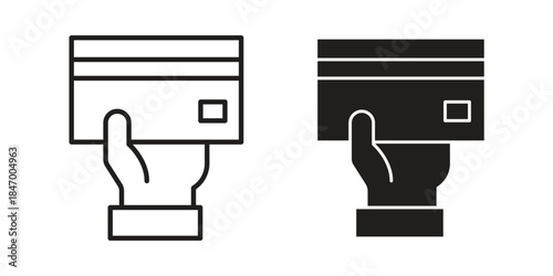 Card payment icon concept template. linear or solid icon collection
