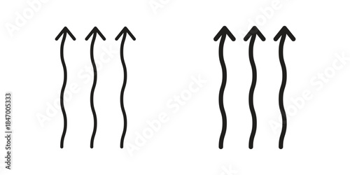 Heat icon element in flat simple style. Thin stroke editable icons