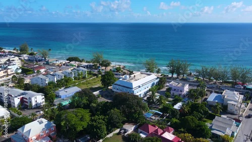 Hastings Beach aerial view at Hastings Rocks Park at South Coast in village of Hastings, Christ Church, Barbados. 