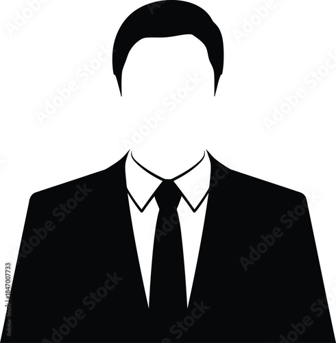 Generic professional businessman icon with suit and tie as a profile picture placeholder
