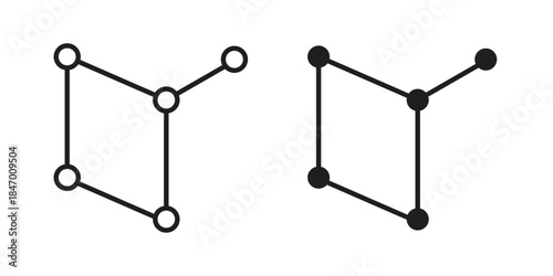 Lyra Constellation icon element in flat simple style. Thin stroke editable icons