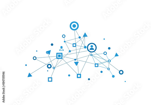 Abstract Network of Connected People and Data Points.