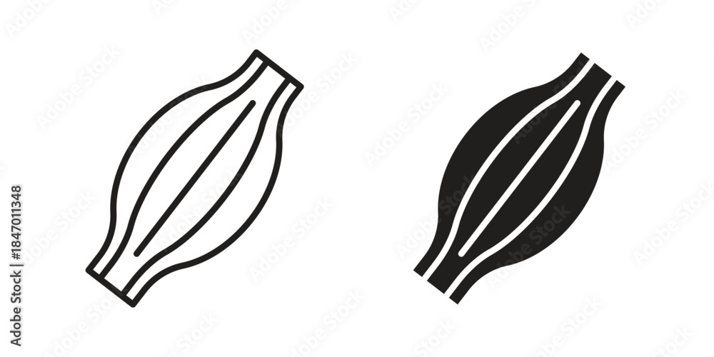 Obraz premium Muscle fiber icon element in flat simple style. Thin stroke editable icons