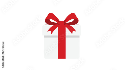 A beautifully wrapped gift with a vibrant red ribbon and bow symbolizes celebration and thoughtfulness, perfect for any special occasion.