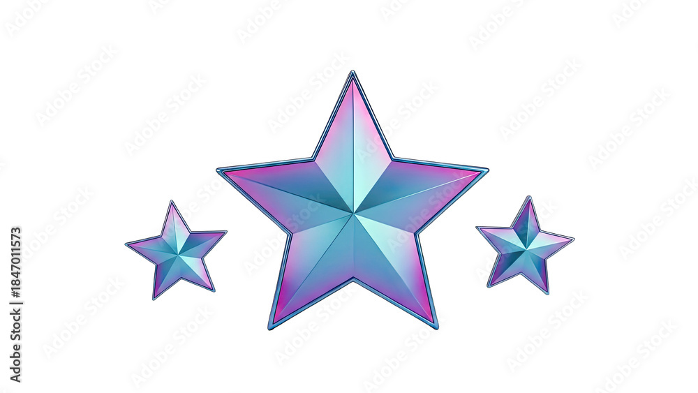 Obraz premium 3D Rendered Stars on White Background