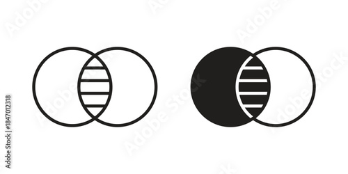 Opacity icon element in flat simple style. Thin stroke editable icons