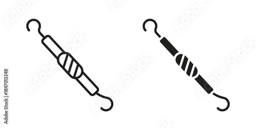 Periodontal scaler icon element in flat simple style. Thin stroke editable icons