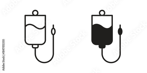 Perfusion icon element in flat simple style. Thin stroke editable icons