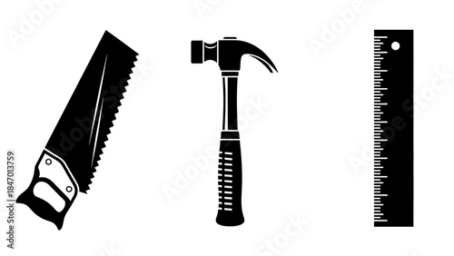 Tools of the Trade: An assortment of classic carpentry tools, meticulously presented, perfect for illustrating the essence of craftsmanship and DIY projects.