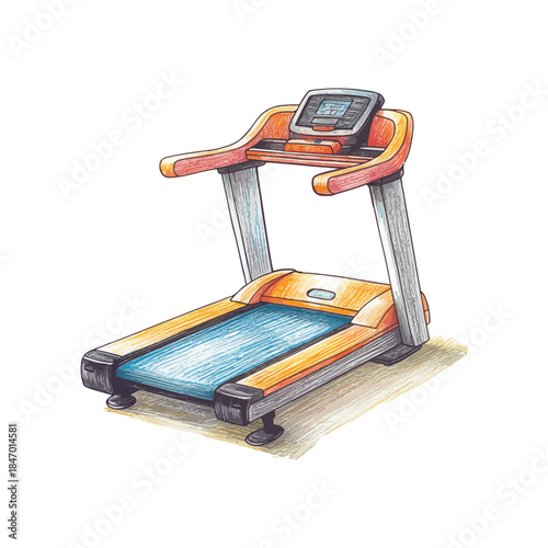 treadmill hand drawn illustration
