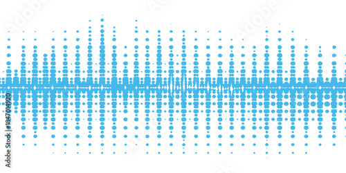 Abstract vector background with dots and square pattern design for digital technology, light blue sound equalizer texture, or color disco music art illustration