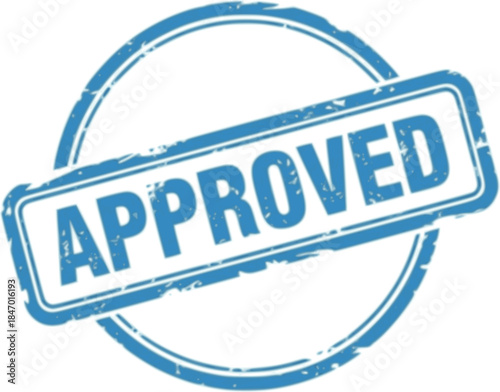 Approved stamp blue ink stamp symbol sign valid seal isolated transparent vector illustration white background confirm accepted received tampon
