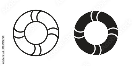 Rubber ring icon element in flat simple style. Thin stroke editable icons