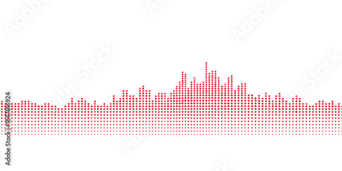 Abstract music equalizer chart vector illustration in a dark cityscape