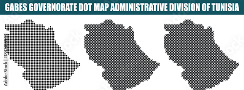 Gabes Governorate Administrative Division Dot Map of Tunisia