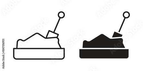Sandbox icon element in flat simple style. Thin stroke editable icons